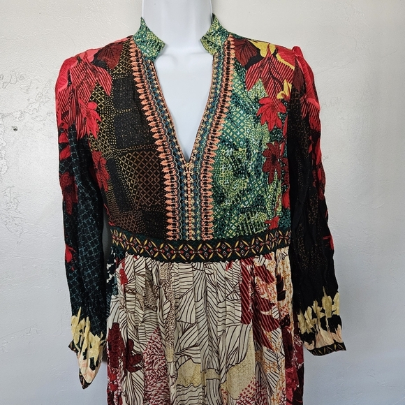 Bhanuni by Jyoti Anthropologie Women's 0P Obsidian Dress Maxi Long Sleeve Boho - Picture 3 of 13